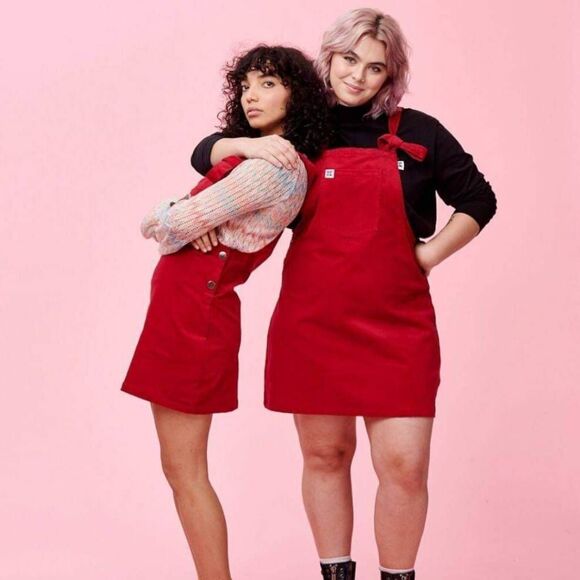 Lucy & Yak Dresses & Skirts - H7 NWT Lucy & Yak mini pini flame red organic cotton overall dress